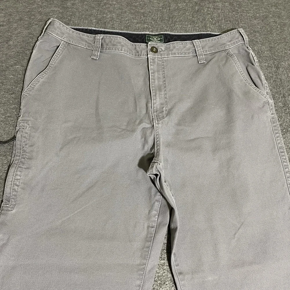 GH Bass & Co Mens Utility Pants 40x29 Gray Canvas Straight Leg Carpenter Cargo